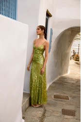 NIDODILEDA Perdita Dress Sequined Πράσινο Παγετένιο Φόρεμα