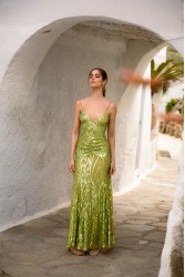 NIDODILEDA Perdita Dress Sequined Πράσινο Παγετένιο Φόρεμα