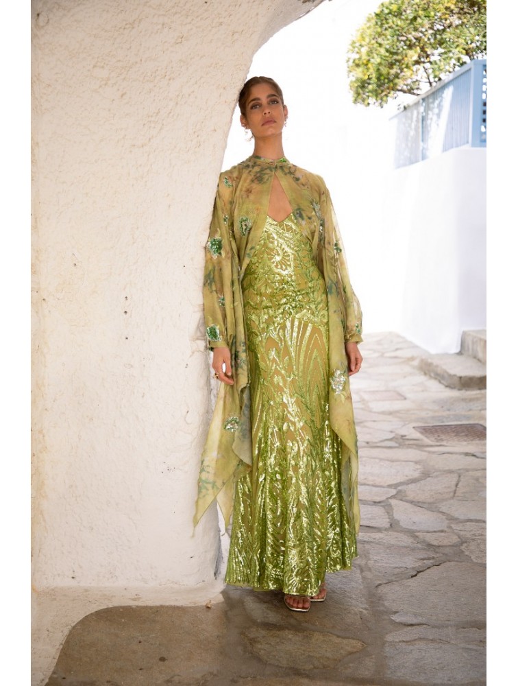 NIDODILEDA Perdita Dress Sequined Πράσινο Παγετένιο Φόρεμα