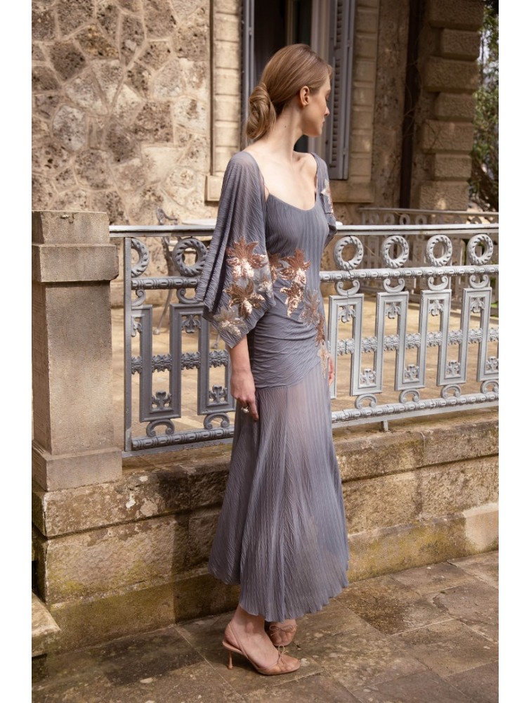 NIDODILEDA Phase Dress Sequined Floral Applique
