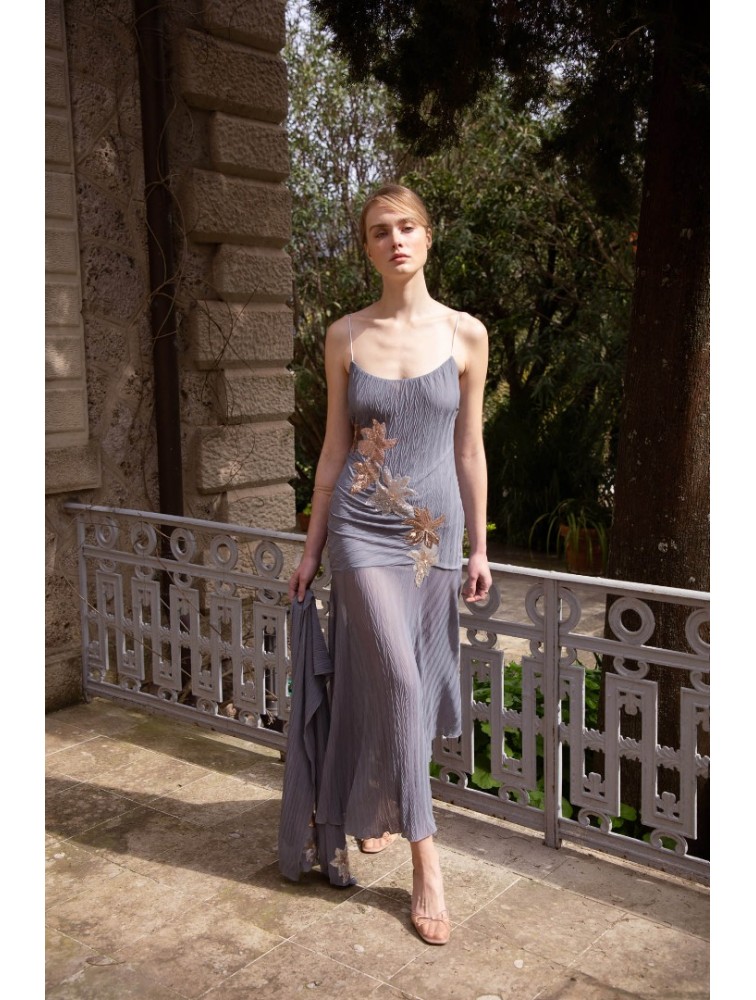 NIDODILEDA Phase Dress Sequined Floral Applique