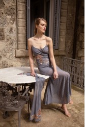 NIDODILEDA Phase Dress Sequined Floral Applique