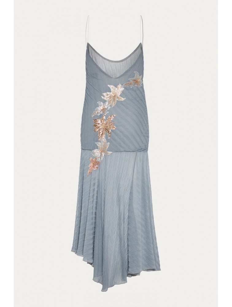 NIDODILEDA Phase Dress Sequined Floral Applique