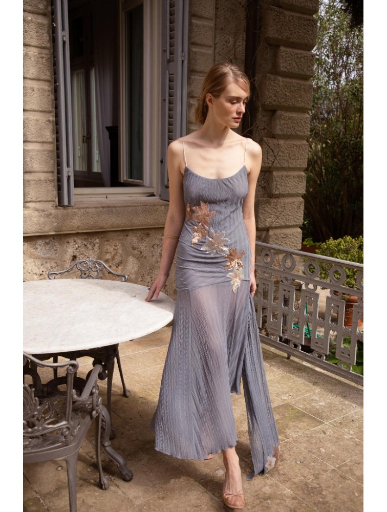 NIDODILEDA Phase Dress Sequined Floral Applique