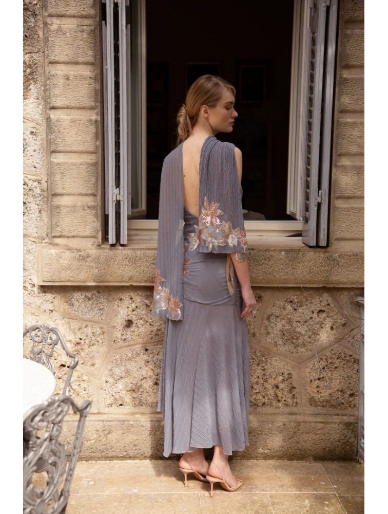 NIDODILEDA Phase Dress Sequined Floral Applique