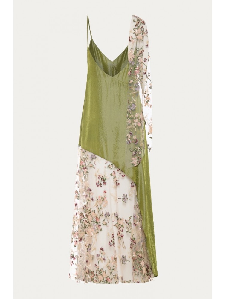 NIDODILEDA Philomena Dress Satin Floral Embroidered