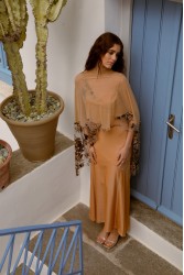 NIDODILEDA Rhea Dress Satin Lace Embellished Πορτοκαλί Σατέν Φόρεμα