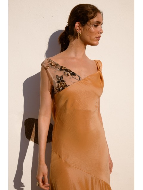 NIDODILEDA Rhea Dress Satin Lace Embellished