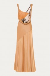 NIDODILEDA Rhea Dress Satin Lace Embellished Πορτοκαλί Σατέν Φόρεμα