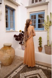 NIDODILEDA Rhea Dress Satin Lace Embellished Πορτοκαλί Σατέν Φόρεμα