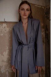 NIDODILEDA Rhia Blazer Grey Γκρι Μπλέιζερ