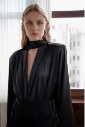 NIDODILEDA Rhia Blazer Satin Black Μαύρο Σατέν Μπλέιζερ
