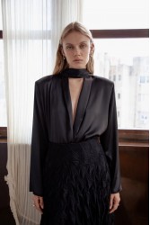 NIDODILEDA Rhia Blazer Satin Black Μαύρο Σατέν Μπλέιζερ