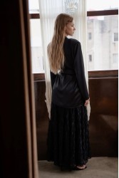 NIDODILEDA Rhia Blazer Satin Black Μαύρο Σατέν Μπλέιζερ