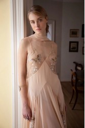 NIDODILEDA Rise Dress and Scarf Muslin Bead Embroidered Semi Sheer