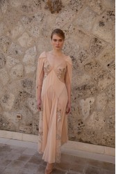 NIDODILEDA Rise Dress and Scarf Muslin Bead Embroidered Semi Sheer