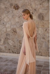 NIDODILEDA Rise Dress and Scarf Muslin Bead Embroidered Semi Sheer