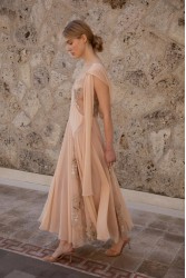 NIDODILEDA Rise Dress and Scarf Muslin Bead Embroidered Semi Sheer