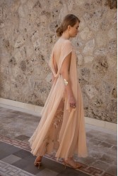 NIDODILEDA Rise Dress and Scarf Muslin Bead Embroidered Semi Sheer