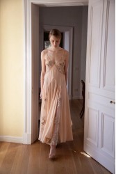 NIDODILEDA Rise Dress and Scarf Muslin Bead Embroidered Semi Sheer