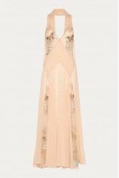 NIDODILEDA Rise Dress and Scarf Muslin Bead Embroidered Semi Sheer