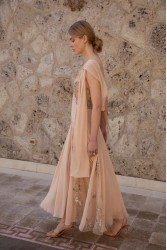 NIDODILEDA Rise Dress and Scarf Muslin Bead Embroidered Semi Sheer