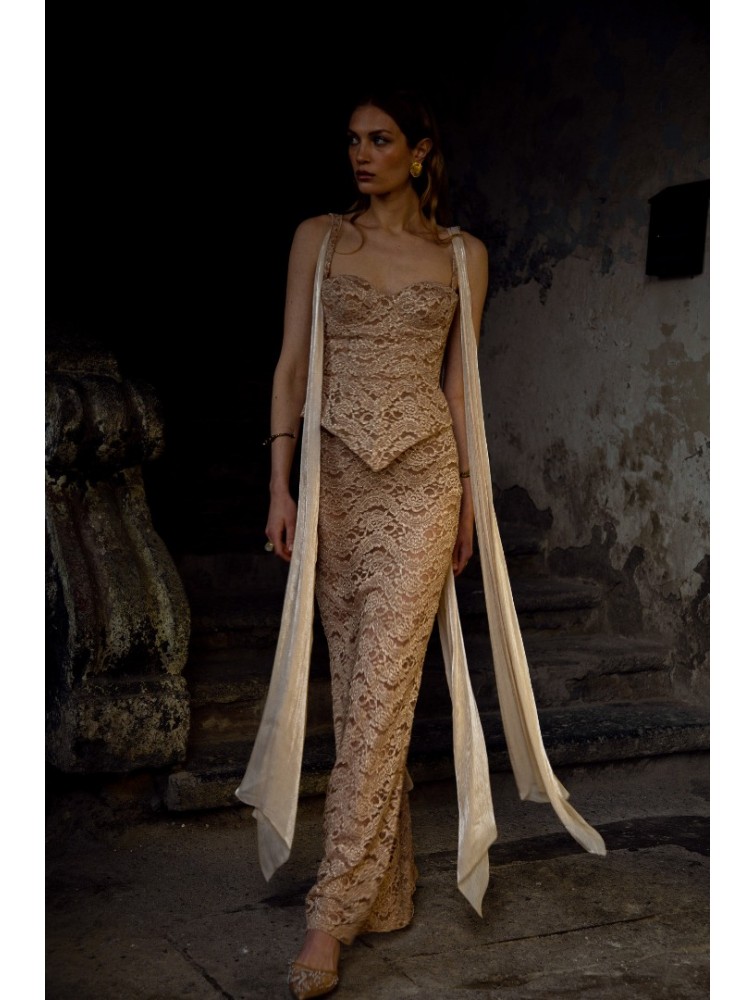 NIDODILEDA River Corset Top Rose Gold