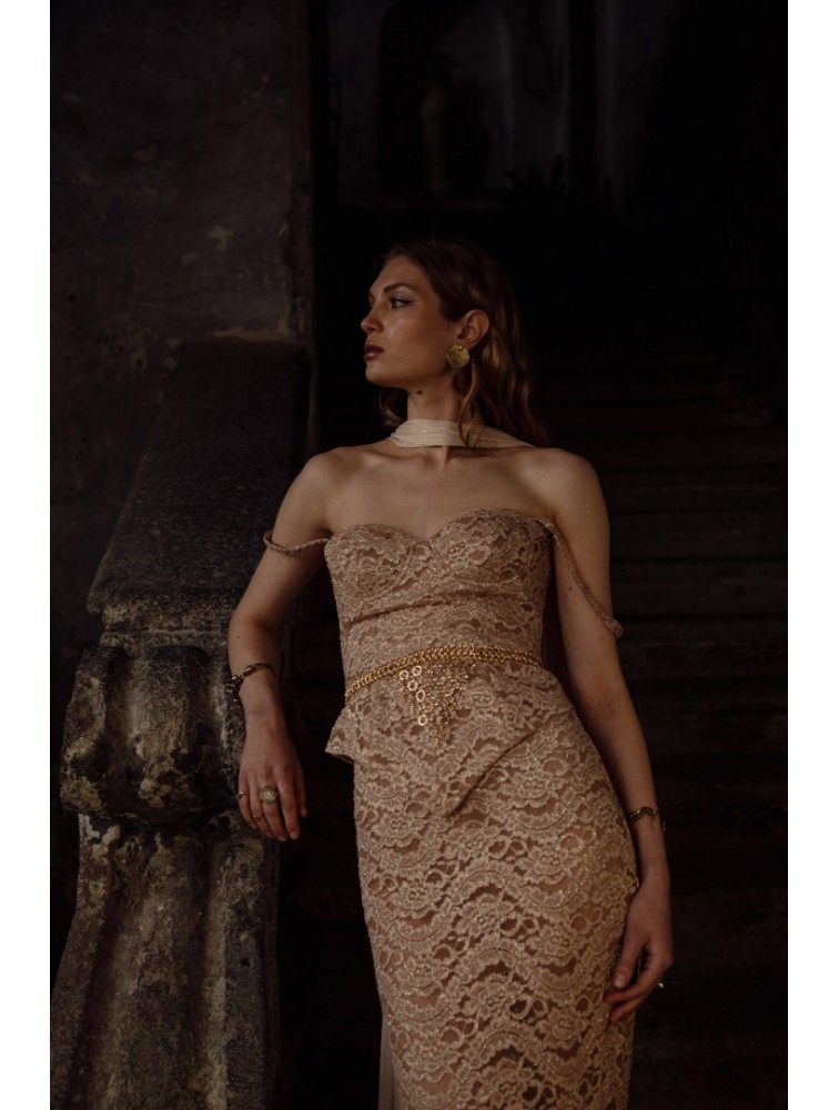 NIDODILEDA River Corset Top Rose Gold