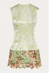 NIDODILEDA Route Top Dress Satin Floral Crochet Embellished