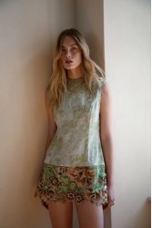 NIDODILEDA Route Top Dress Satin Floral Crochet Embellished