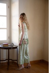 NIDODILEDA Route Top Dress Satin Floral Crochet Embellished