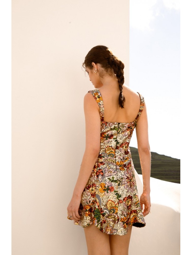 NIDODILEDA Sabellia Dress Sequined Mini Multi Παγετένιο Φόρεμα