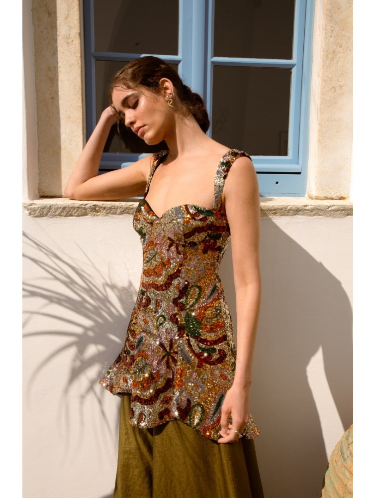 NIDODILEDA Sabellia Dress Sequined Mini Multi Παγετένιο Φόρεμα