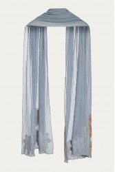 NIDODILEDA Seaze Shawl Sequined Floral Applique Μπλε Σάλι