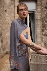 NIDODILEDA Seaze Shawl Sequined Floral Applique Μπλε Σάλι