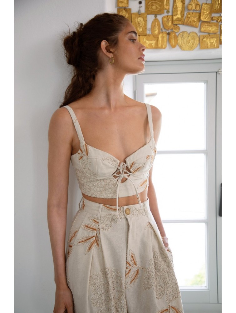 NIDODILEDA Sequence Bustier Embroidered Overlay