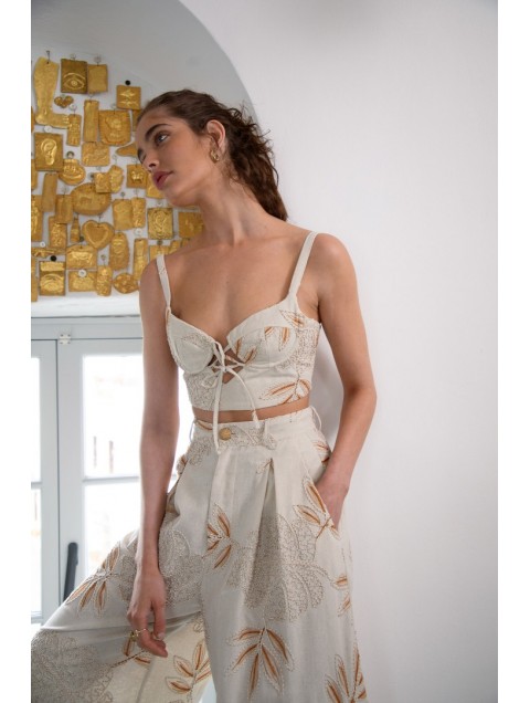 NIDODILEDA Sequence Bustier Embroidered Overlay 