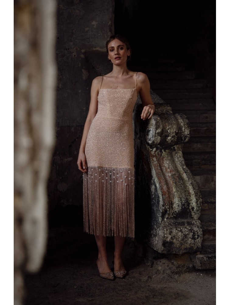 NIDODILEDA Sincere Dress Powder Pink Φόρεμα Στο Χρώμα Της Πούδρας