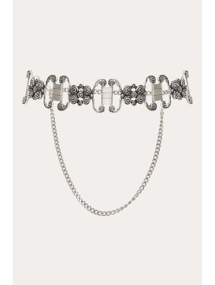 NIDODILEDA Solange Belt Antique Silver Αντικέ Ασημί Ζώνη