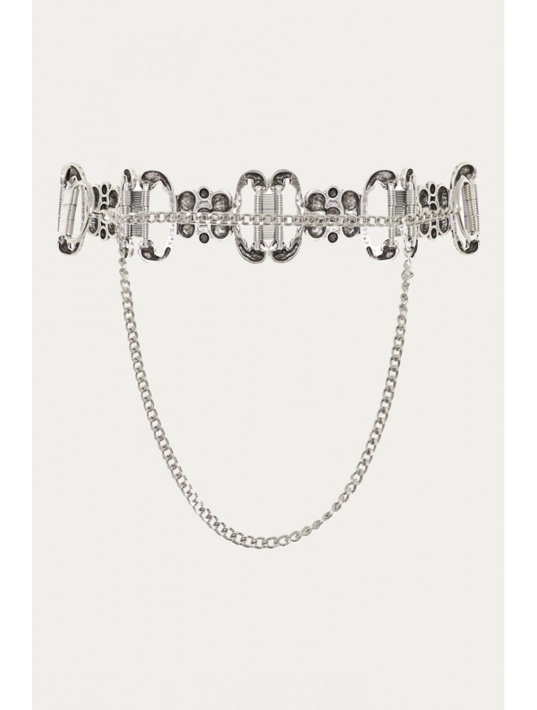 NIDODILEDA Solange Belt Antique Silver Αντικέ Ασημί Ζώνη