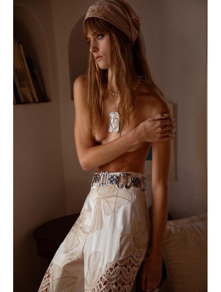NIDODILEDA Solange Belt Antique Silver Αντικέ Ασημί Ζώνη
