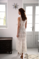 NIDODILEDA Span Dress Geometric Lace Overlay