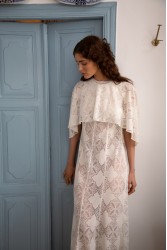 NIDODILEDA Span Dress Geometric Lace Overlay