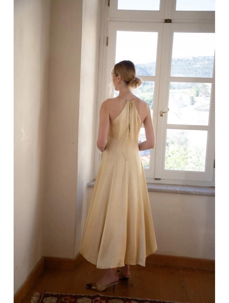 NIDODILEDA Stance Dress Satin Butter Yellow