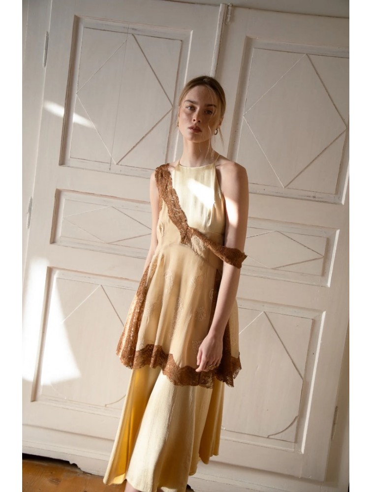 NIDODILEDA Stance Dress Satin Butter Yellow