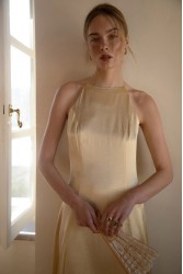 NIDODILEDA Stance Dress Satin Butter Yellow