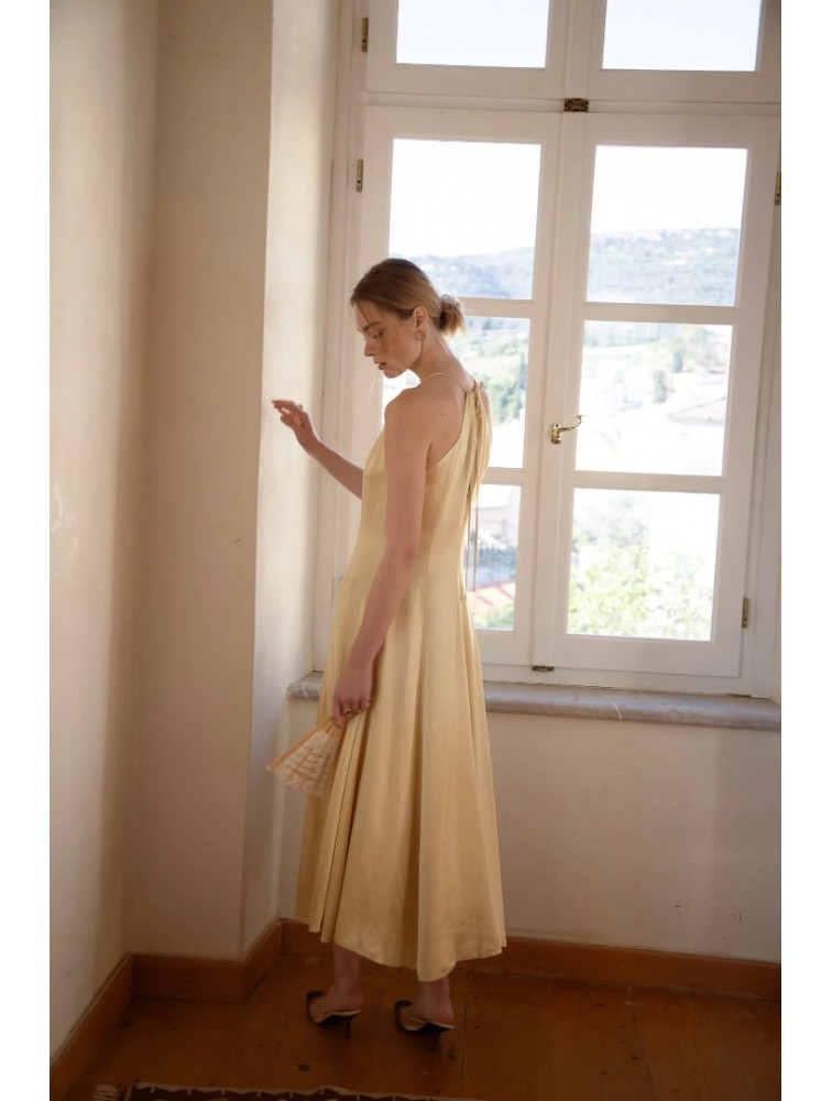 NIDODILEDA Stance Dress Satin Butter Yellow