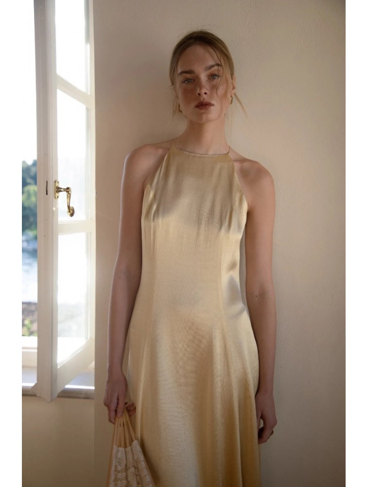 NIDODILEDA Stance Dress Satin Butter Yellow