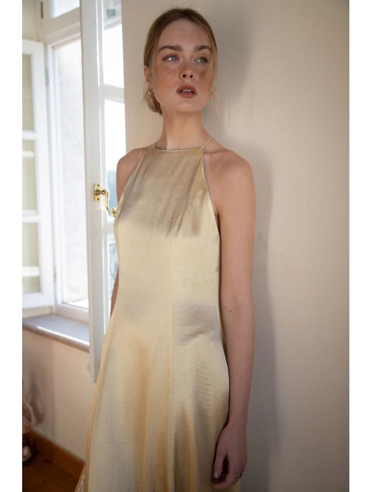 NIDODILEDA Stance Dress Satin Butter Yellow