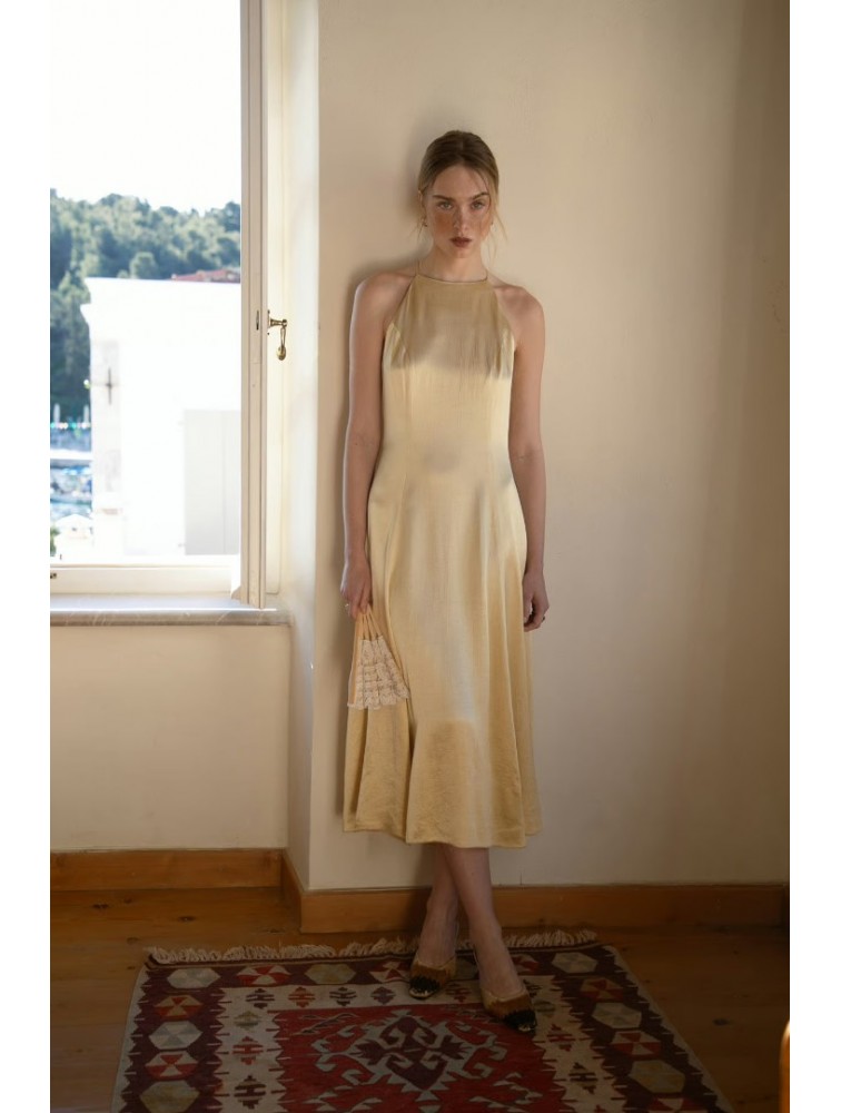 NIDODILEDA Stance Dress Satin Butter Yellow